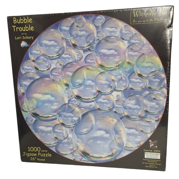 Bubble Trouble SunsOut 1000 Piece Jigsaw Puzzle 26" Round 34894 New Seaed - Picture 1 of 3